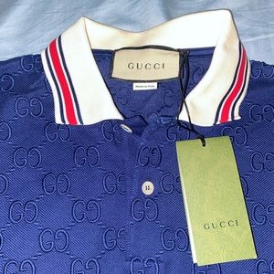 Large GG stretch cotton polo brand new